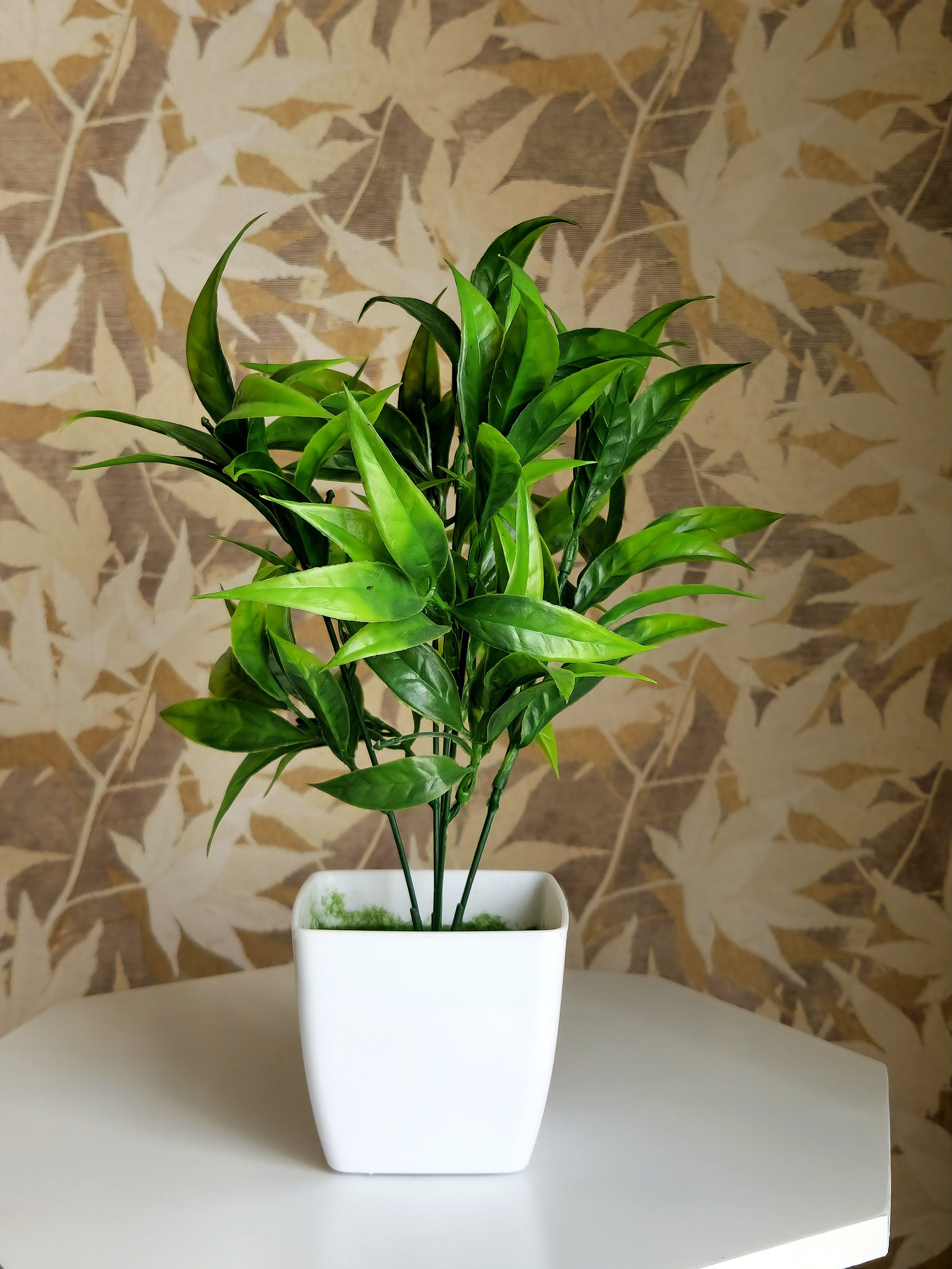 Artificial Beautiful Bamboo Plant with white pot