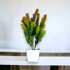 Artificial Beautiful Fern Plant with white pot