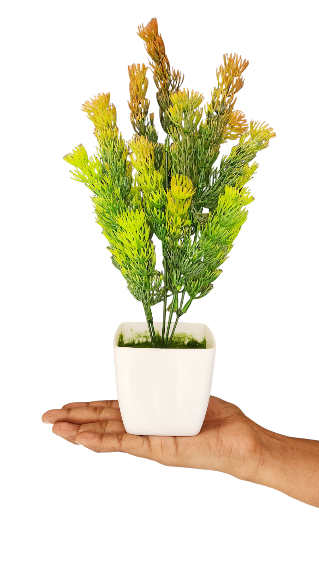 Artificial Beautiful Fern Plant with white pot