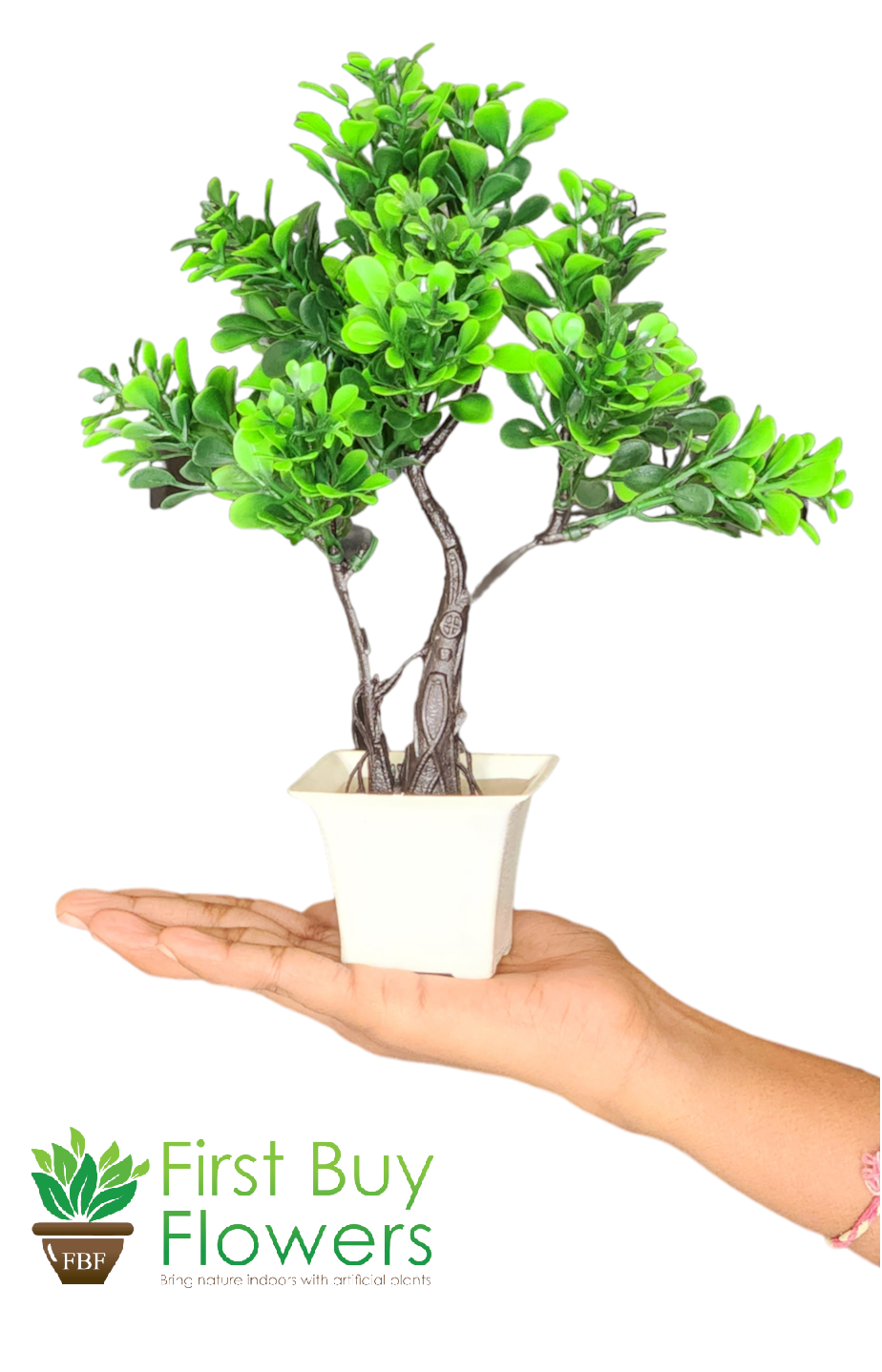 Artificial Mini Bonsai tree ( Green ) with Pot