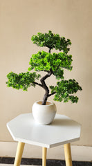 Artificial Big Bonsai plant with apple shape white pot