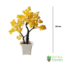 Artificial Mini Bonsai tree ( Yellow ) with Pot