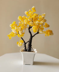 Artificial Mini Bonsai tree ( Yellow ) with Pot