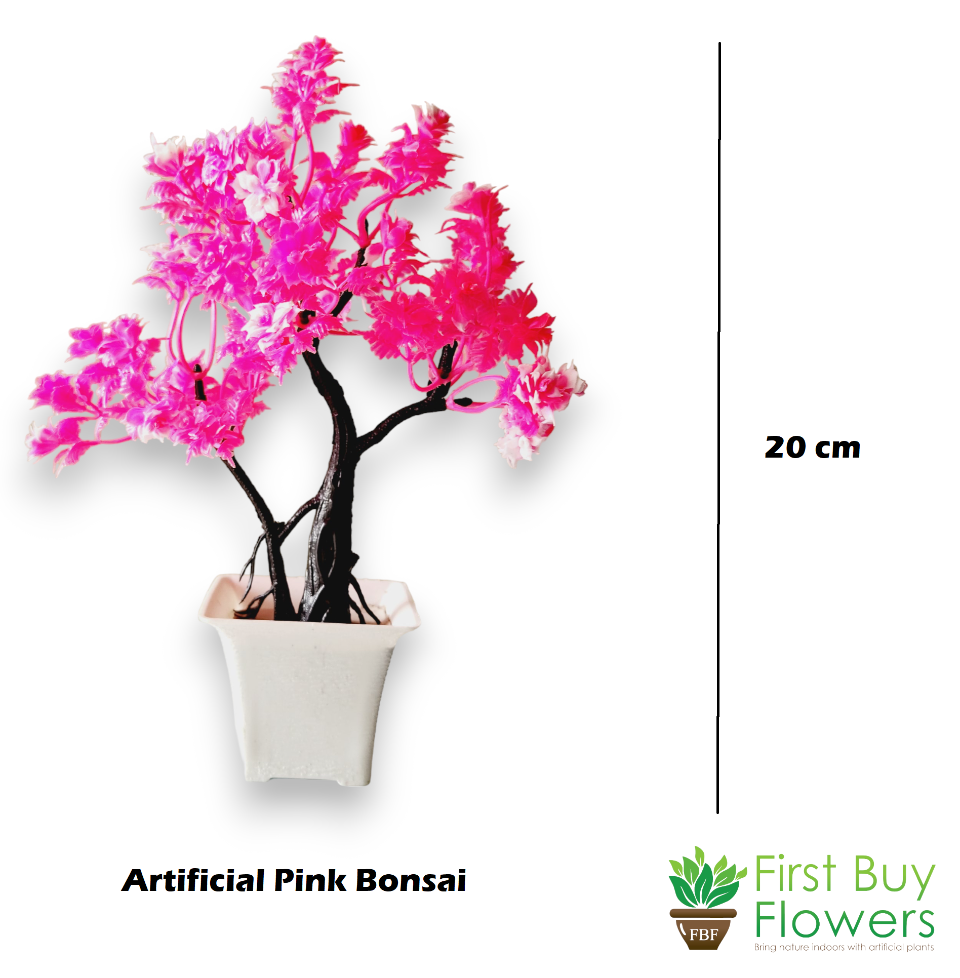 Artificial Mini Bonsai tree ( Pink ) with Pot