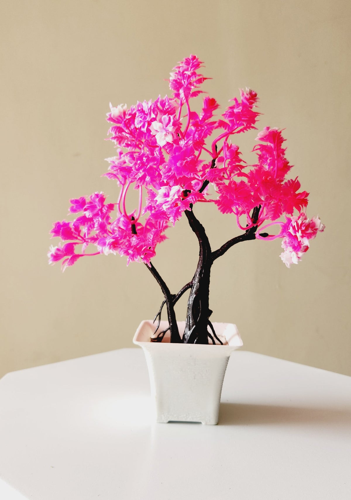 Artificial Mini Bonsai tree ( Pink ) with Pot