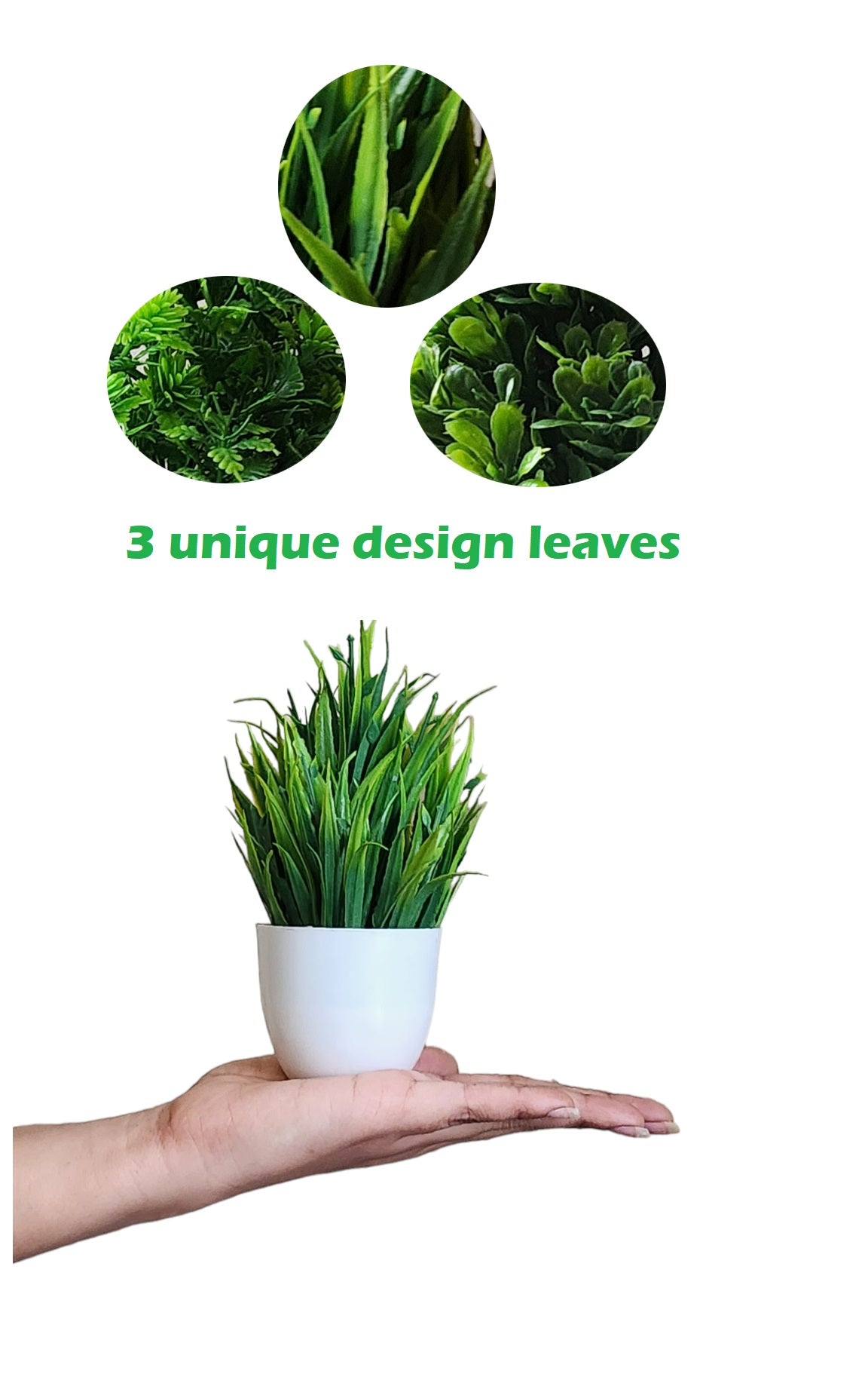 Artificial green forest bonsai Plant with Plastic Pot Set of  3