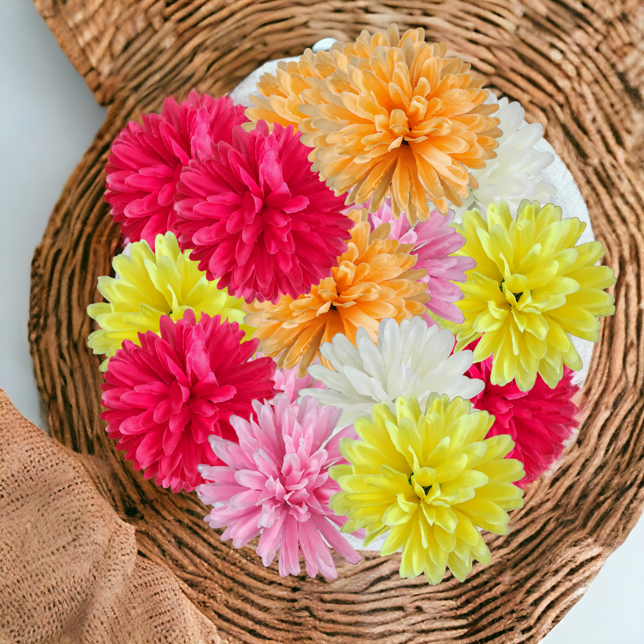 Artificial Marigold flower Pack of 20 Multicolored flowers