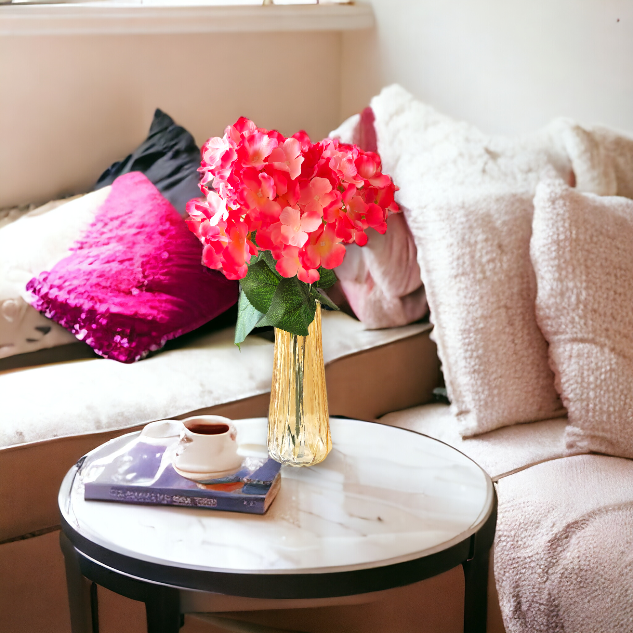 Artificial hydrangea flower Bunch ( Pink )