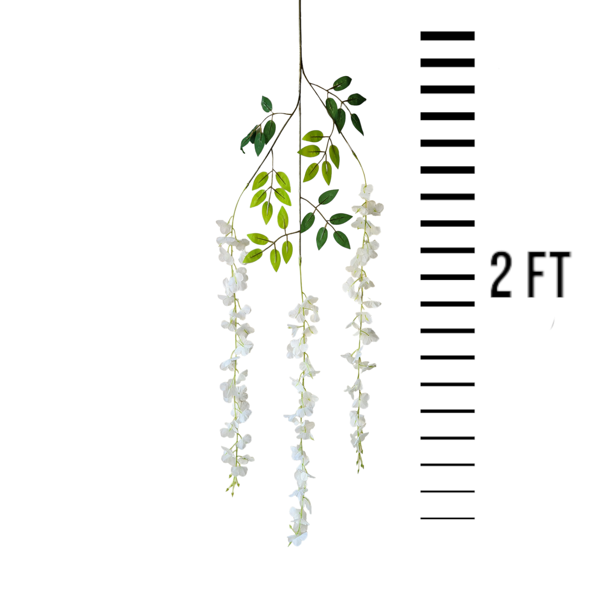 Pack of 6  Artificial Wisteria Vine , Wisteria flower Hanging ( White )