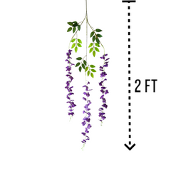 Pack of 6  Artificial Wisteria Vine , Wisteria flower Hanging ( Purple )