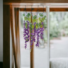 Pack of 6  Artificial Wisteria Vine , Wisteria flower Hanging ( Purple )