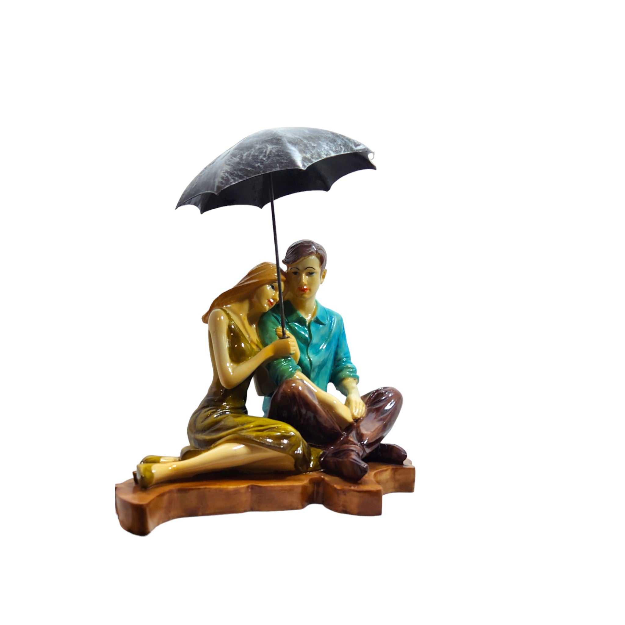 Couple Holding Umbrella  Showpiece Idol for Gifting and Decor