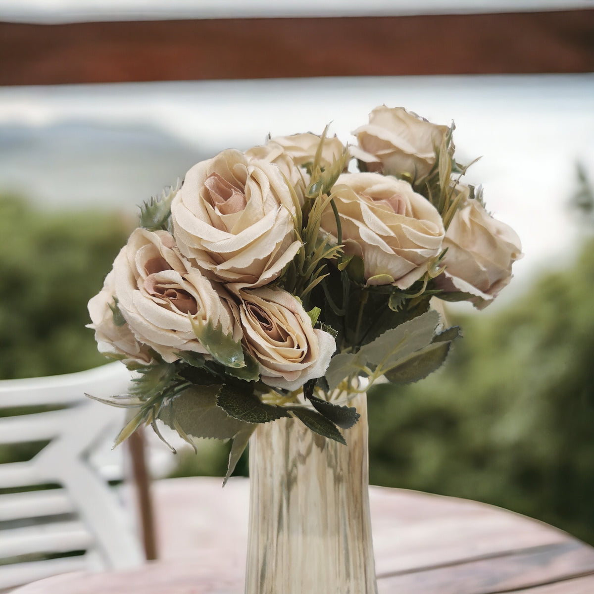 Artificial Dry rose bunch set of 2 ( Light Brown )