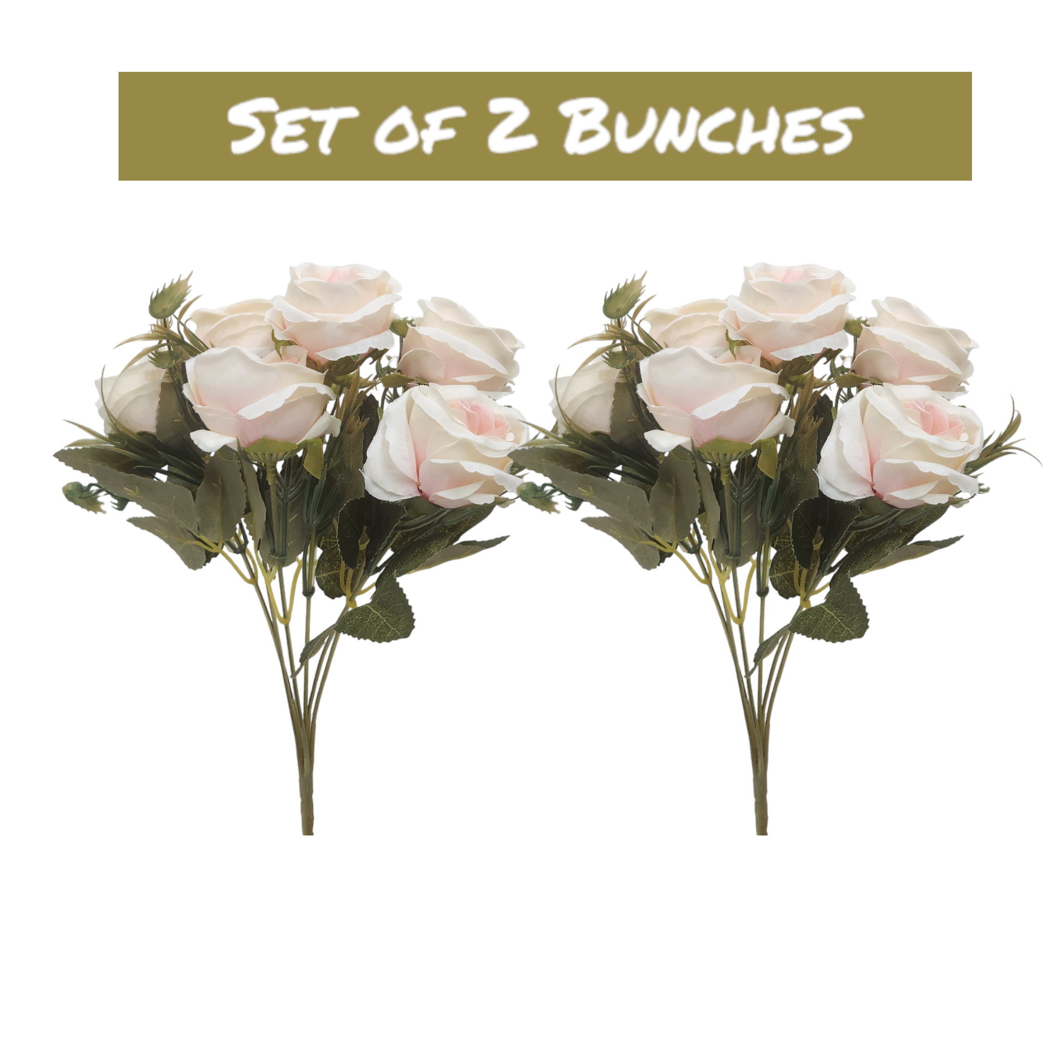 Artificial Dry rose bunch set of 2 ( White )