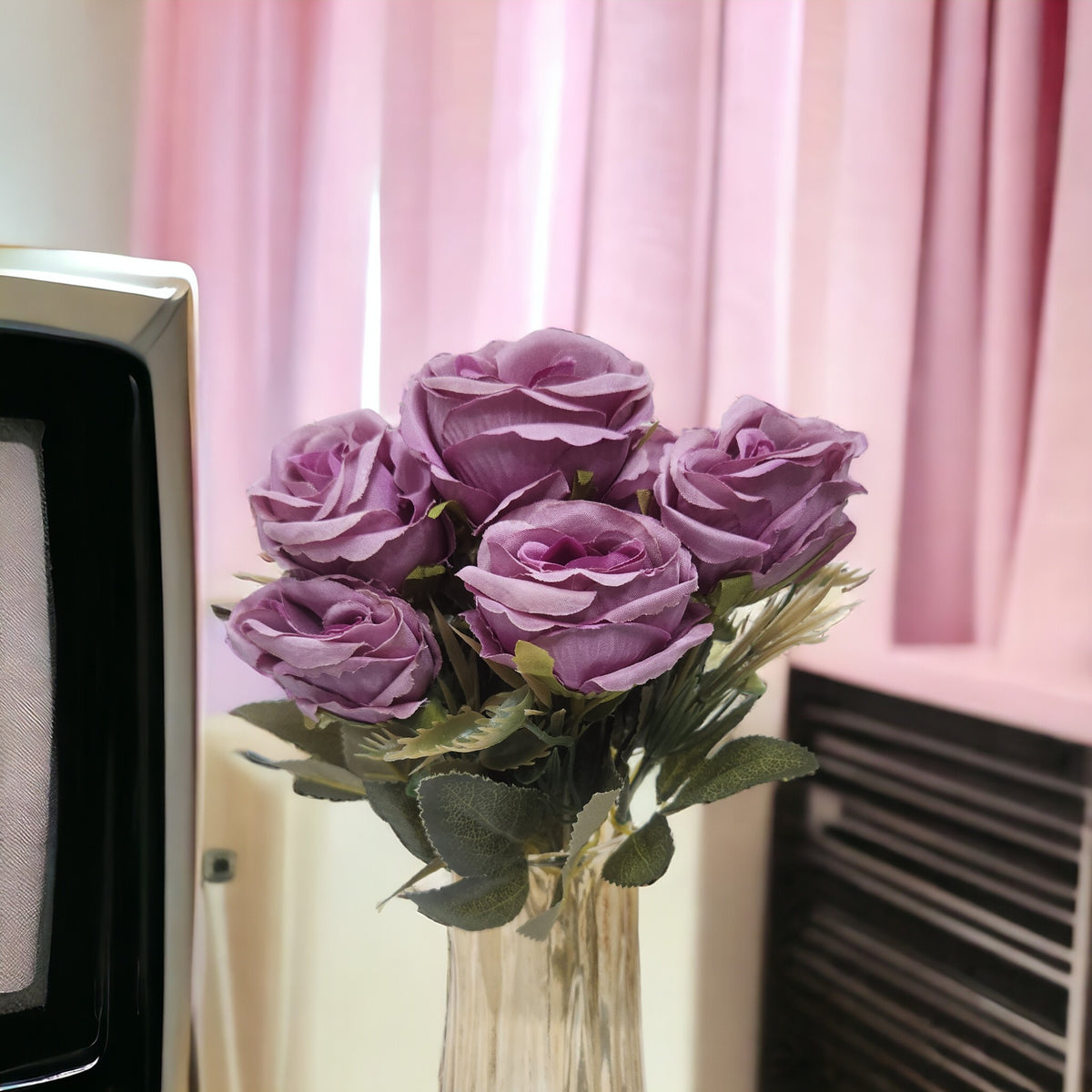 Artificial Dry rose bunch set of 2 ( Purple )