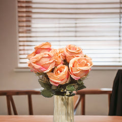 Artificial Dry rose bunch set of 2 ( Orange )