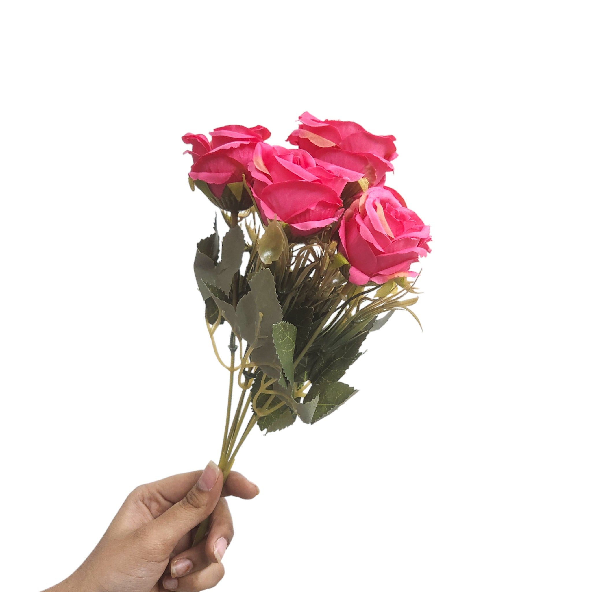 Artificial Dry rose bunch set of 2 (  Dark Pink )