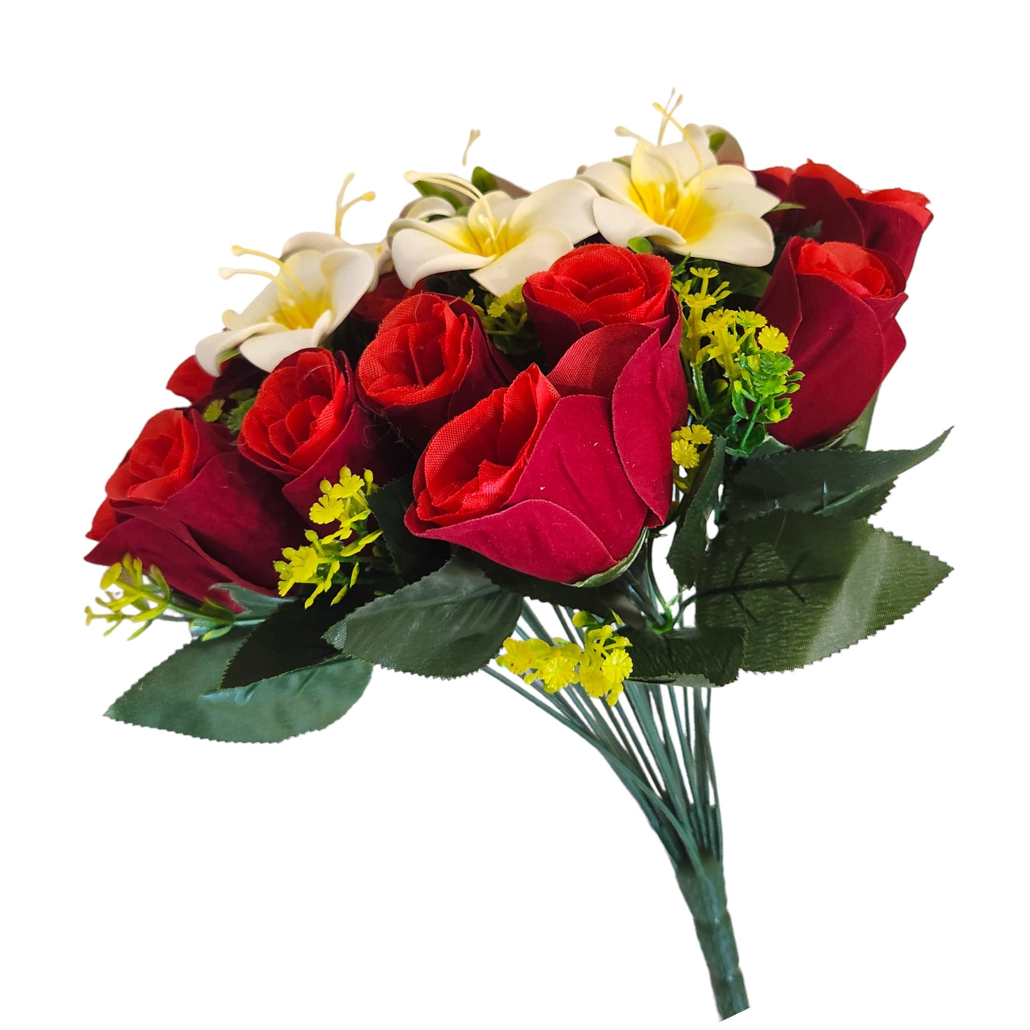 Artificial Rose and Frangipani flower bunch