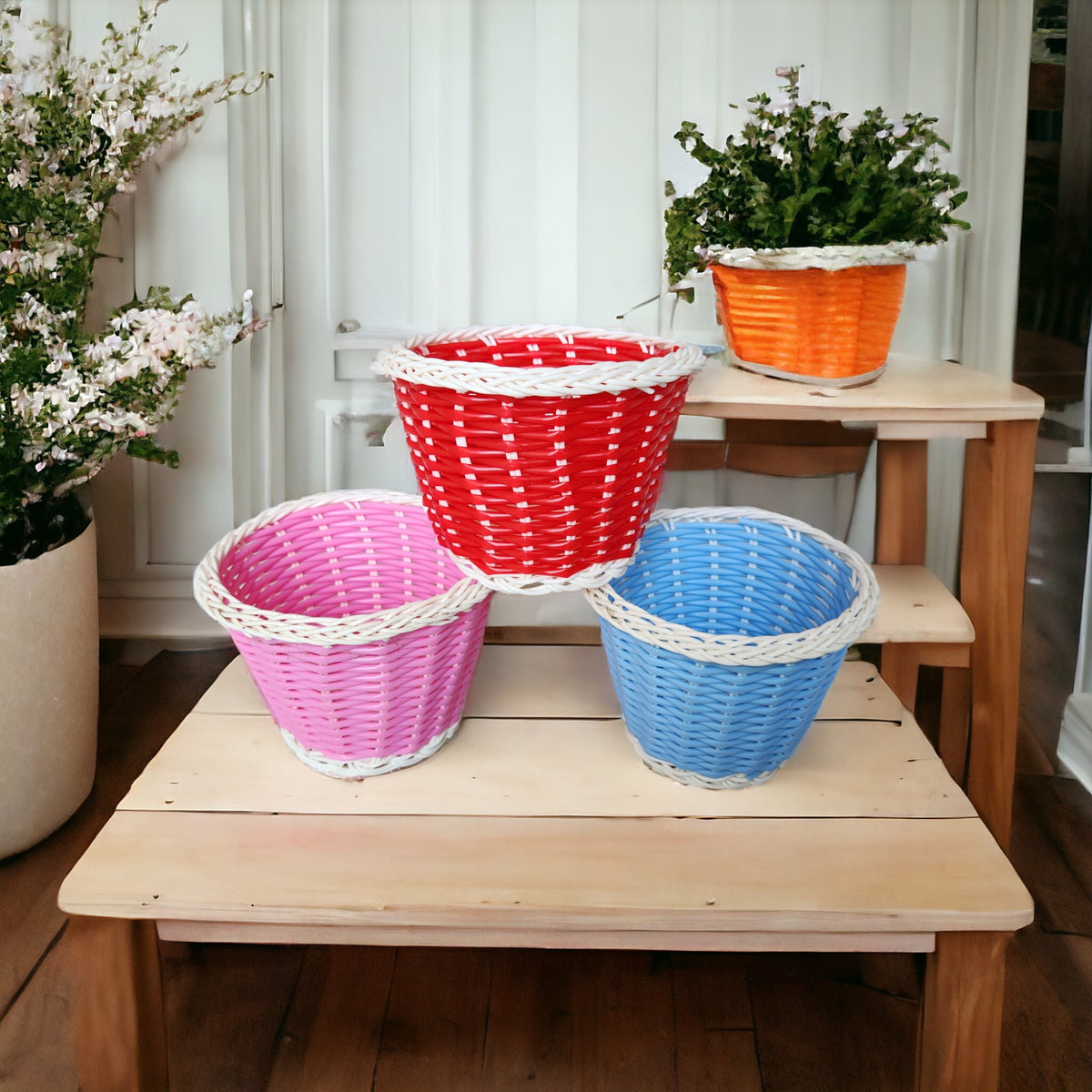 Decorative Plastic Basket for Multipurpose use , set of 3