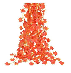 Artificial Maple Plant Creepers Leaves for Wall Hangings and Aesthetic Home Decoration (4 Strings, 7 Ft)