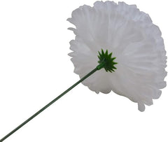 Silk Carnation Flower, 50 Artificial Flowers, Used for Wedding Decoration , Temple  ( White )