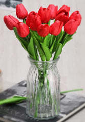 Artificial Tulip Lily Flower Sticks for Home, Bedroom, Garden, Balcony, Office, Living Room Set of 4 Without Vase