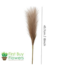 Artificial Pampas Grass  Flower (Brown, 45.7 cm) for Decoration Set of 2