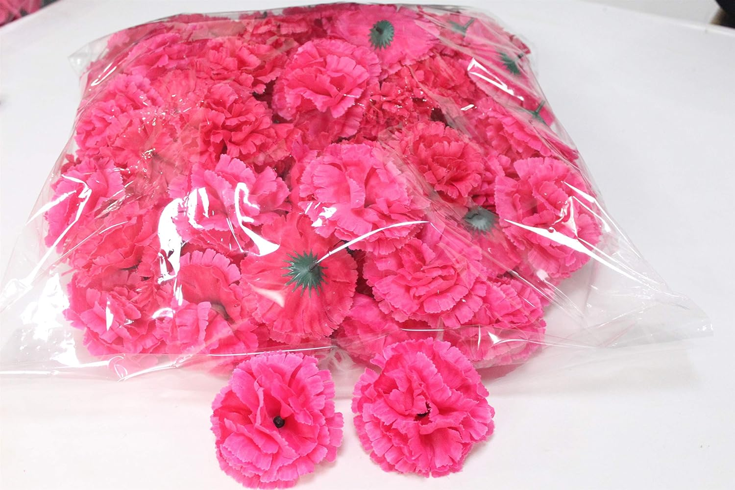 Artificial Loose Carnation Flower, Pack of 50 Pieces (Dark Pink)