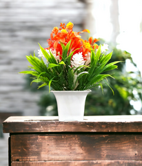 Artificial tricolor flower pot , Indian flag colors