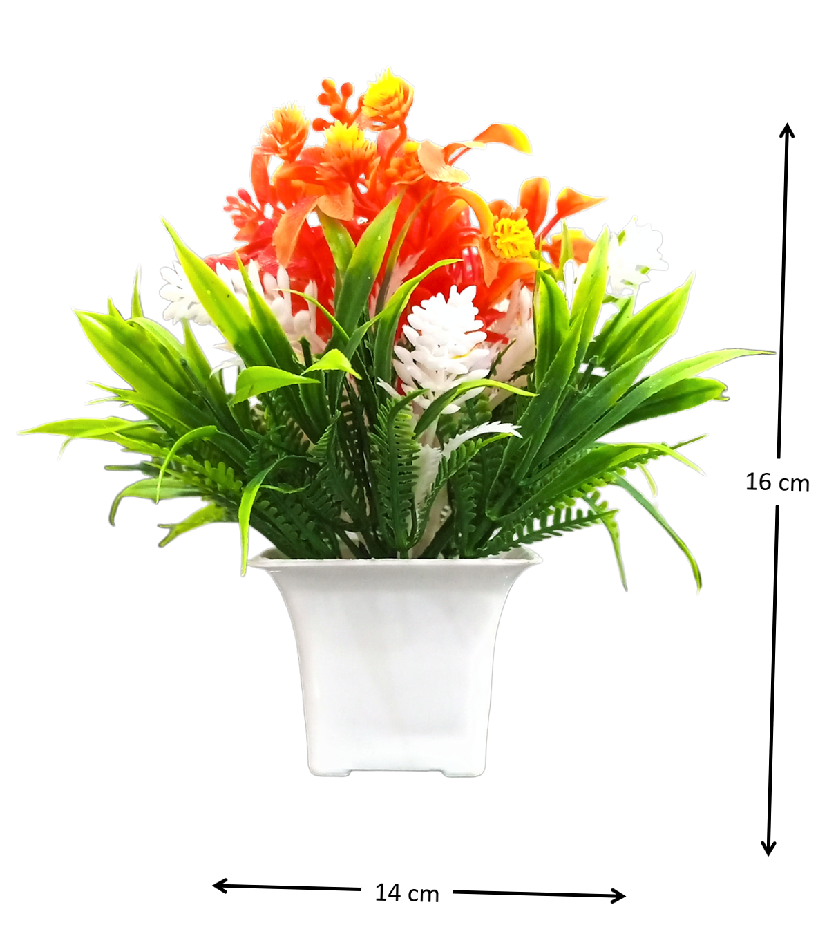 Artificial tricolor flower pot , Indian flag colors