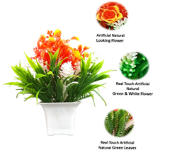 Artificial tricolor flower pot , Indian flag colors