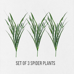 Artificial Spider Plant for Home or office decor set of 3 ( Green , Without pot )