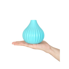 Modak shape plastic pots , 5 inch Sky blue set of 2