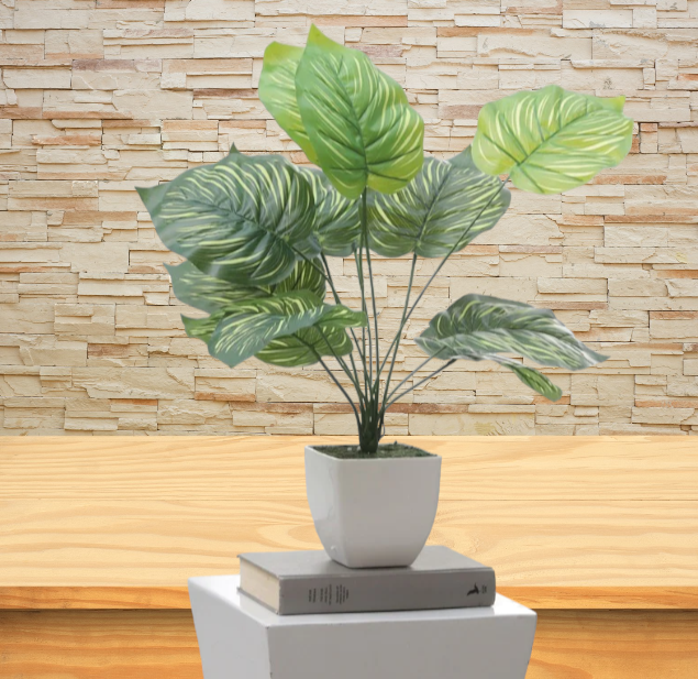 Artificial Decorative Plant Philodendron Lemon Blush ( Without Pot )